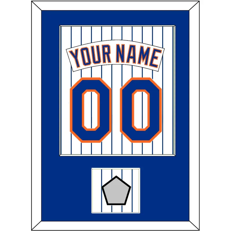 New York Nameplate, Number & World Series Patch - Home Pinstripes (1983-1986) - Single Mat 1