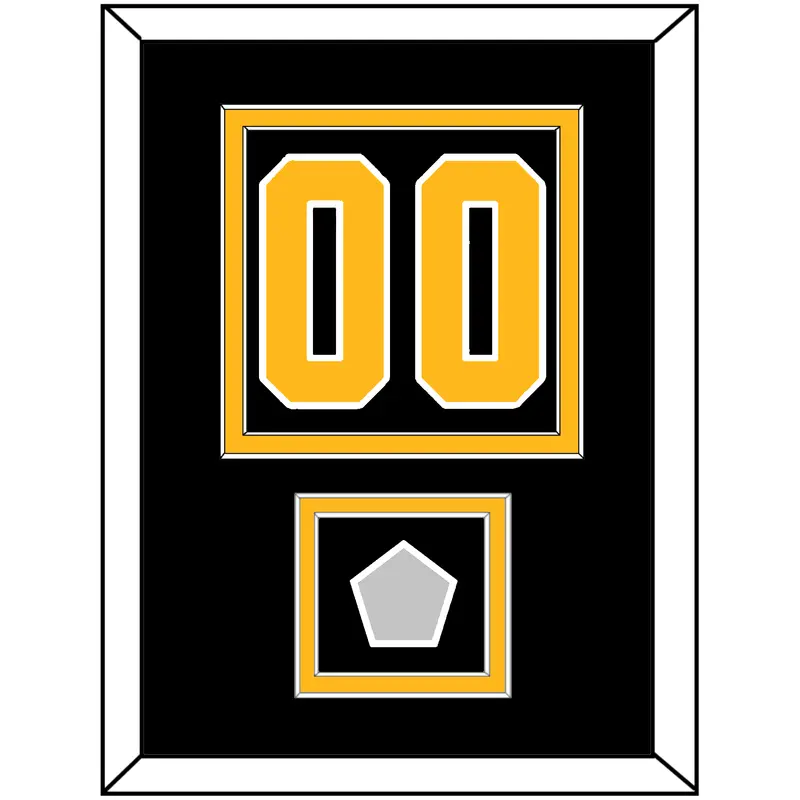 Pittsburgh Number (Back) & Stanley Cup Champions Patch - Home Black - Double Mat 2