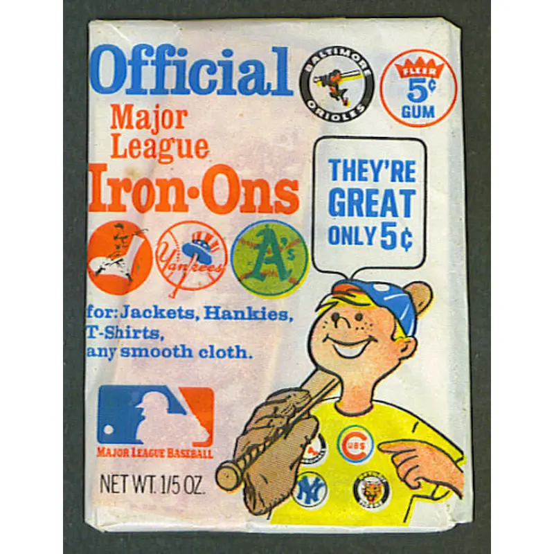 1969 Fleer Baseball Iron-Ons Unopened Wax Pack