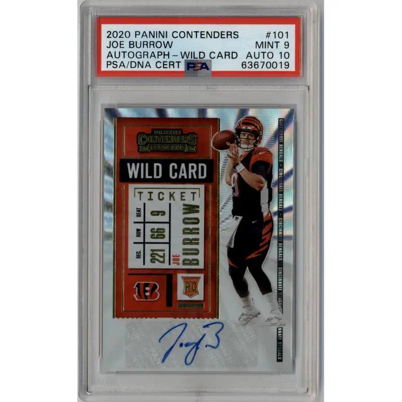 Joe Burrow 2020 Contenders Wild Card Auto #101 PSA 9 Mint Auto 10