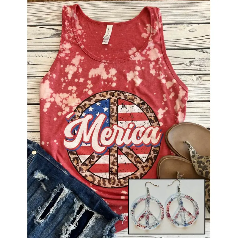 'Merica- Bleached Leopard Peace Sign
