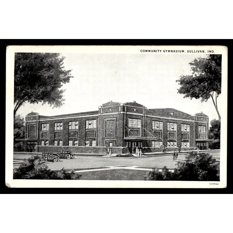Vintage Sullivan, Indiana High School Community Gymnasium Postcard