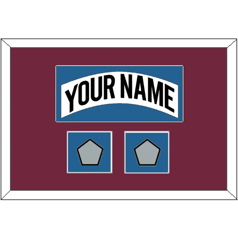 Colorado Nameplate & 2 Stanley Cup Finals Patches - Home White (1999-2001) - Single Mat 2