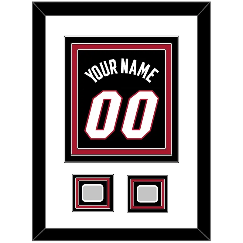 Miami Name & Number With 2 Finals Patches - Road Black (1999-2008) - Triple Mat 1