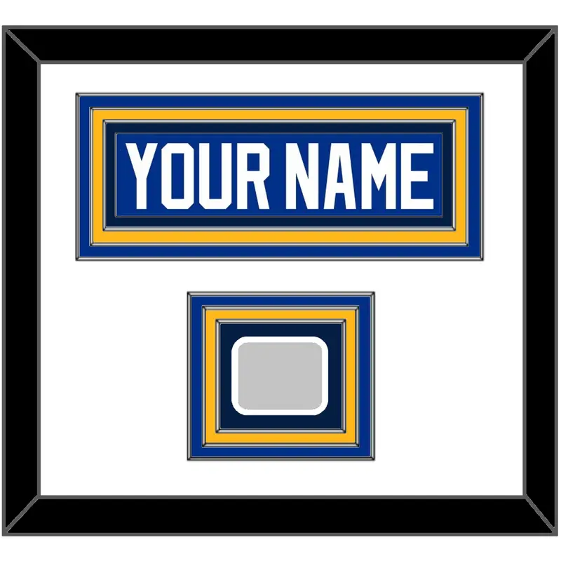 St. Louis Nameplate & Stanley Cup Champions Patch - Home Blue - Triple Mat 1