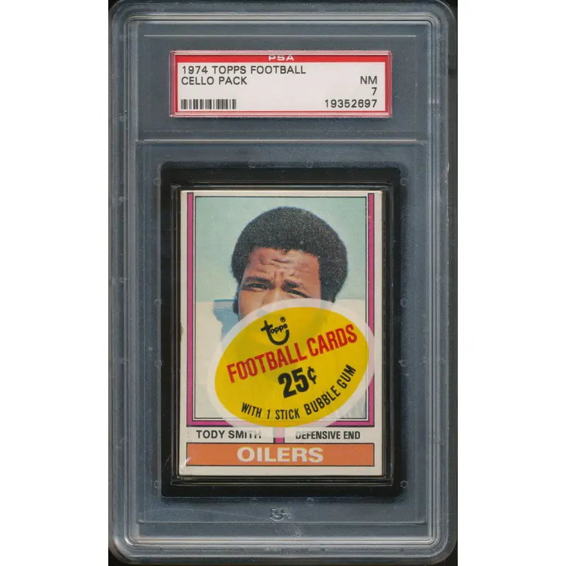 1974 Topps Football Unopened Cello Pack PSA 7