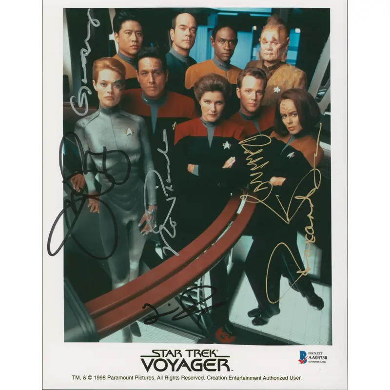 Star Trek Voyager (6) Ryan, Dawson, Russ +3 Authentic Signed 8x10 Photo BAS