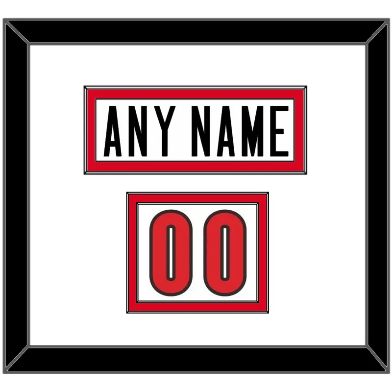 Canada Mens Hockey Nameplate & Number (Shoulder) - 2006 Olympics Home White - Double Mat 1