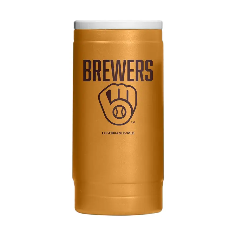 Milwaukee Brewers Huddle Powder Coat Slim Can Coolie