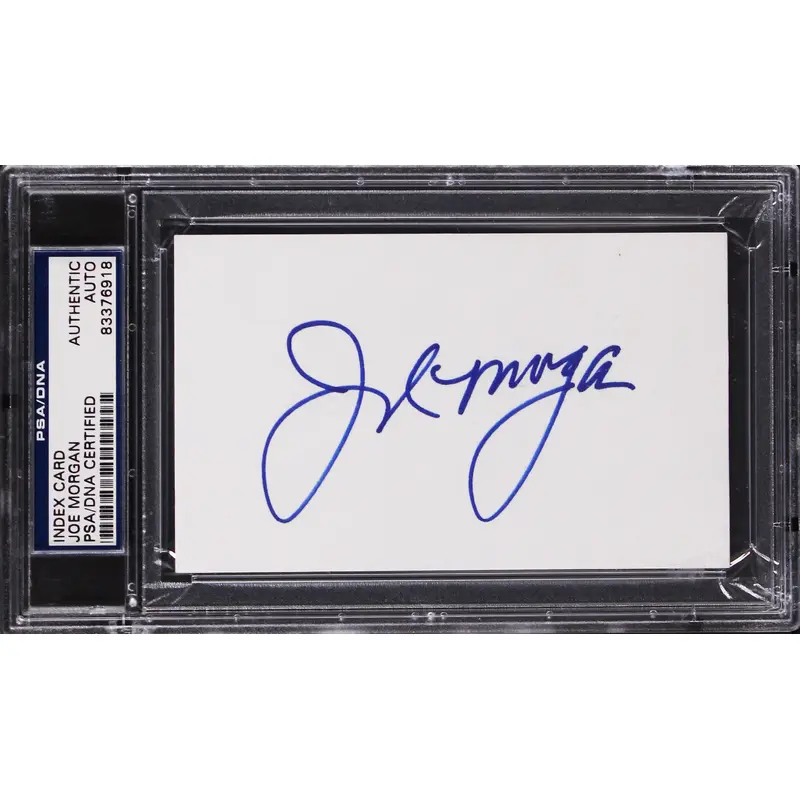 Reds Joe Morgan Authentic Signed 3x5 Index Card Autographed PSA/DNA Slabbed
