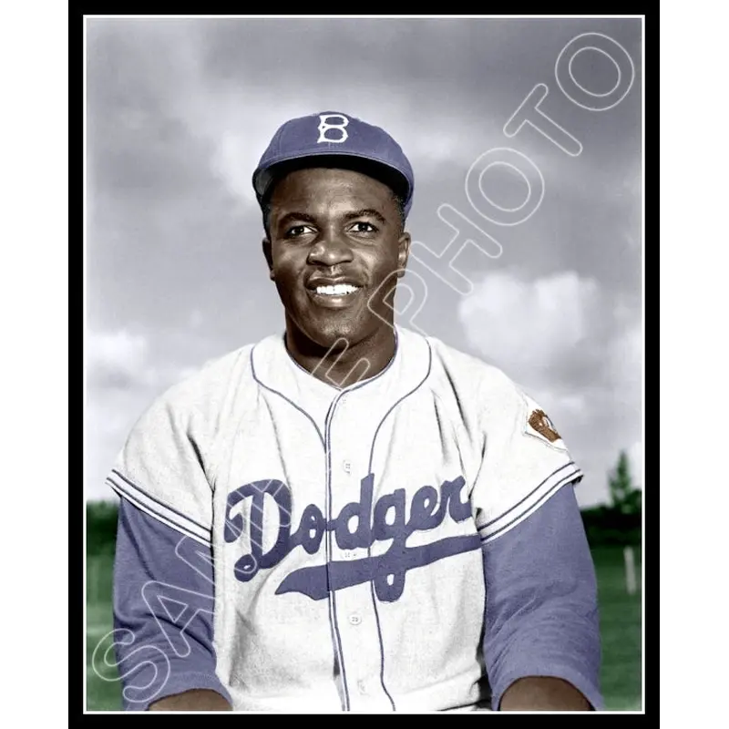 Jackie Robinson Colorized 8X10 Photo - Brooklyn Dodgers - 633
