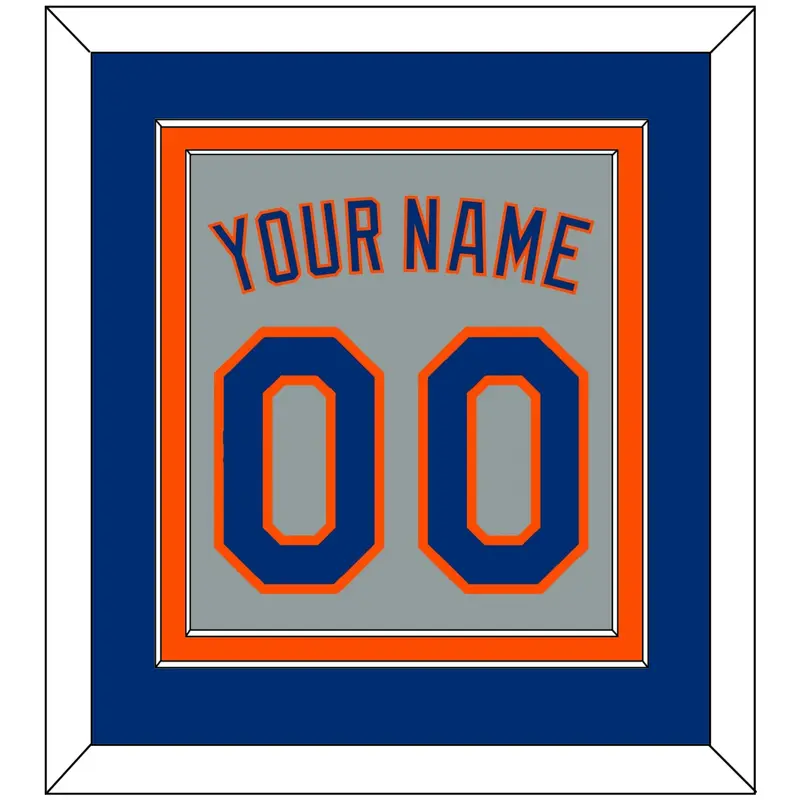 New York Name & Number - Road Gray - Double Mat 3