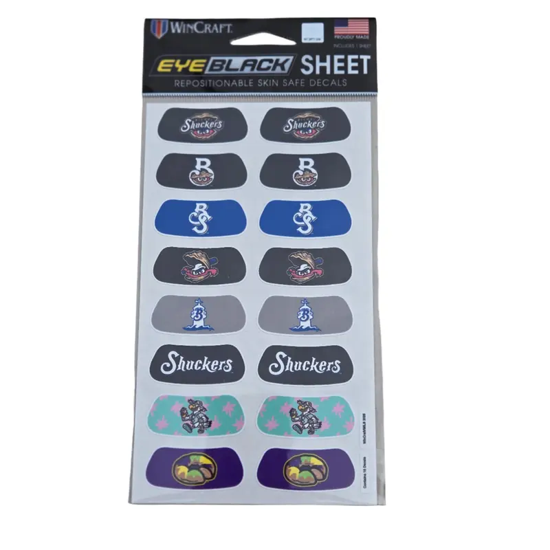 Shuckers Eye Black Stickers in your favorite Shuckers Logos