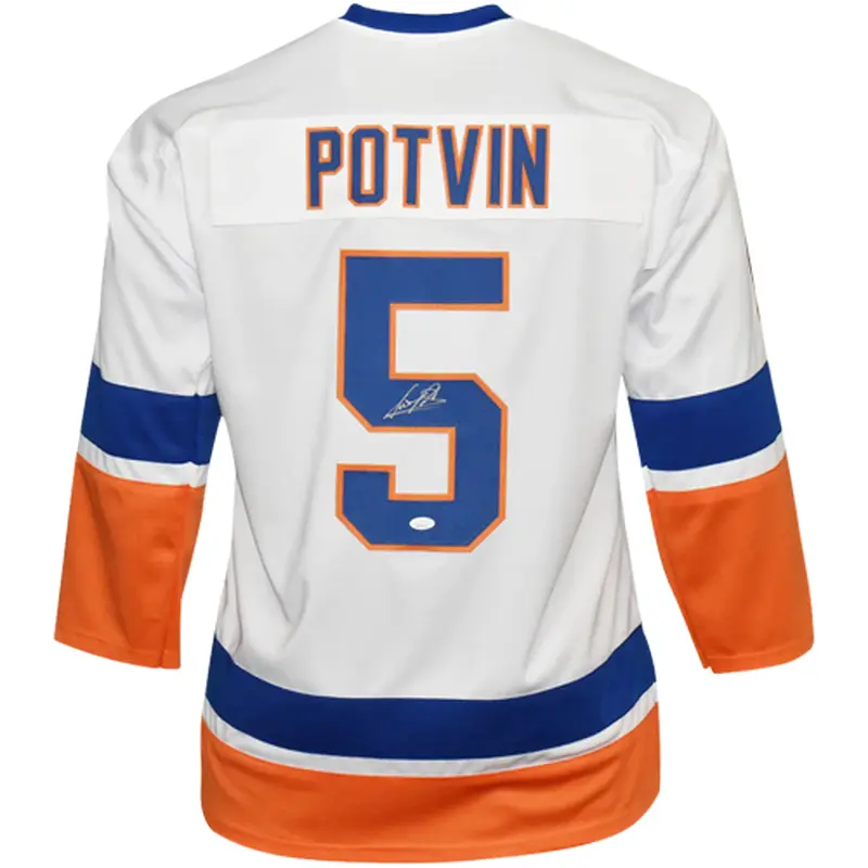 Denis Potvin Autographed New York Islanders (White #5) Custom Hockey Jersey - JSA