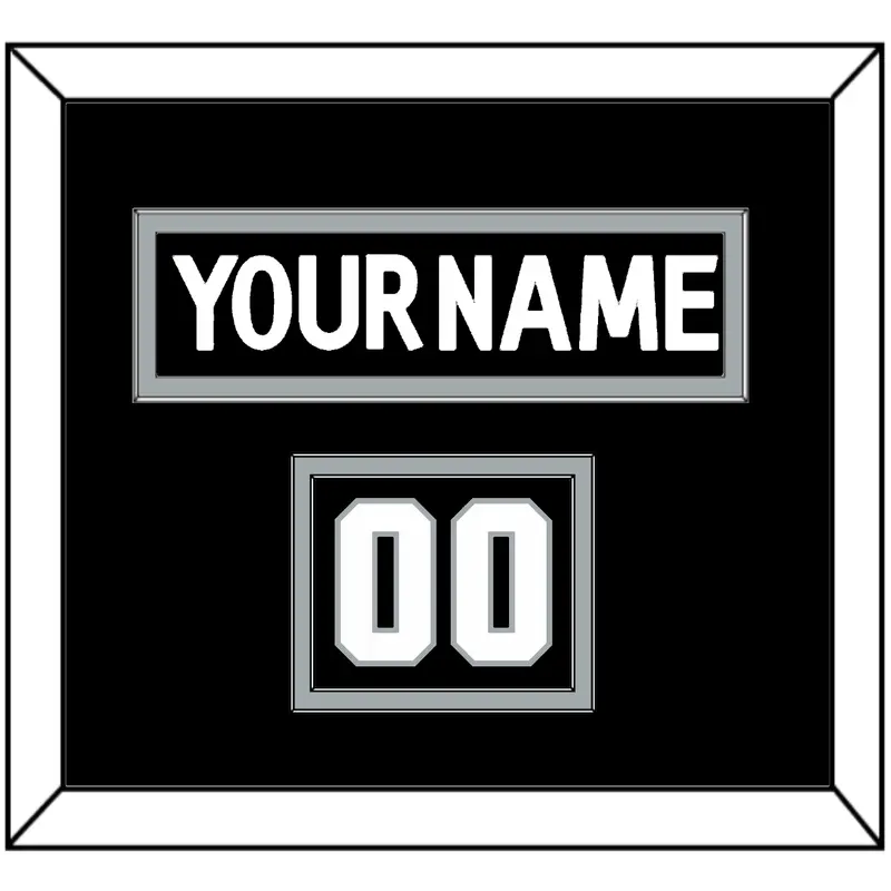 Los Angeles Nameplate & Number (Shoulder) - Home Black (2011-2017) - Double Mat 2
