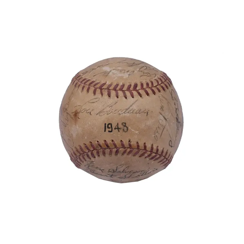 1948 Cleveland Indians World Series Champs Team Signed Baseball Beckett COA