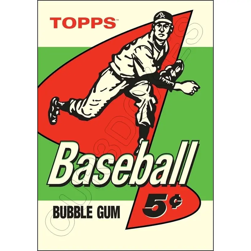 1958 Topps Baseball Wax Pack Wrapper Store Counter Advertising Standup Sign - 1001
