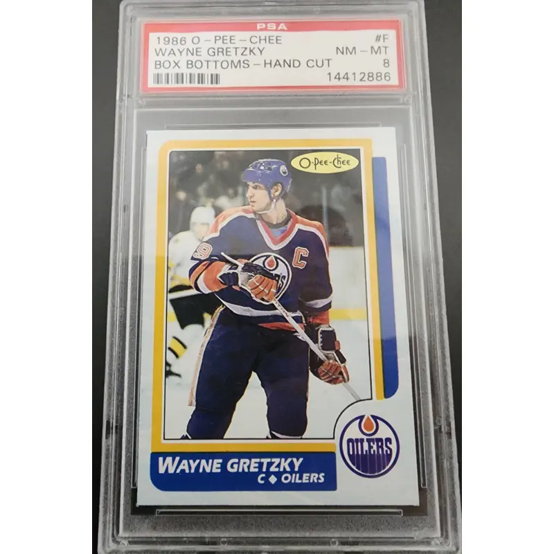 Wayne Gretzky 1986 O-Pee-Chee Box Bottoms PSA 8 Nm-Mint