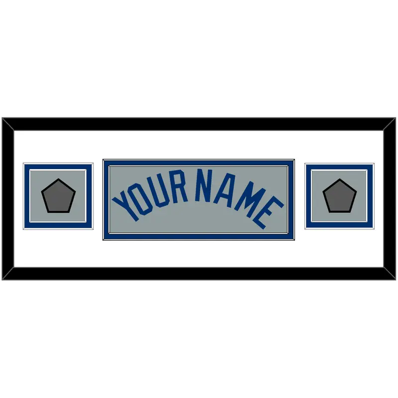 Los Angeles Name & 2 World Series Jersey Patches - Road Gray - Double Mat 2