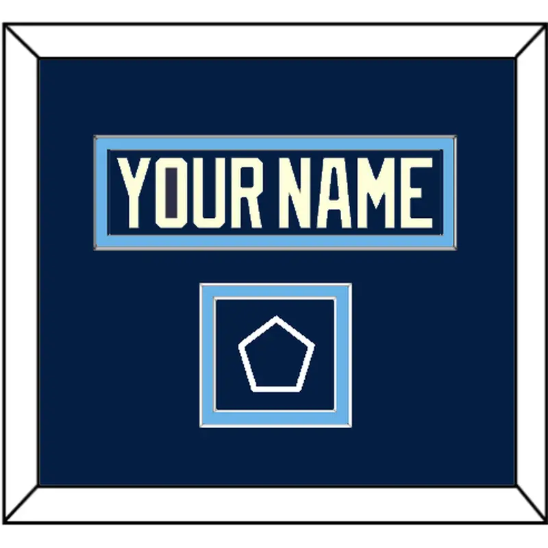 Pittsburgh Nameplate & 2011 Winter Classic Patch - Blue Jersey - Double Mat 2