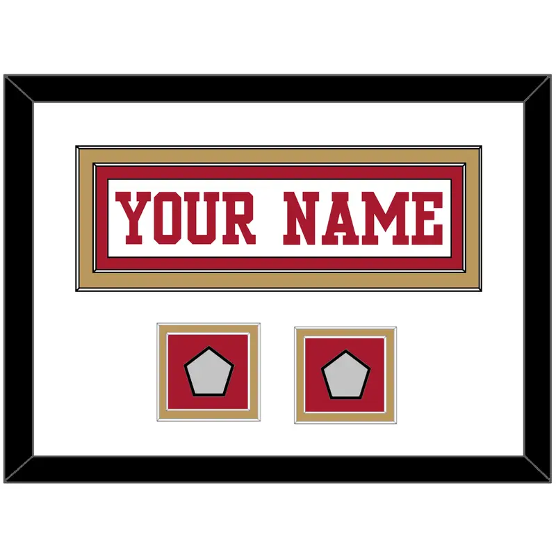 San Francisco Nameplate & 2 Super Bowl Patches - Road White - Double Mat 1