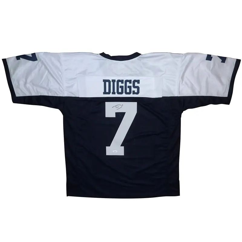 Trevon Diggs Autographed Dallas (Thanksgiving Day Blue #7) Custom Jersey - JSA