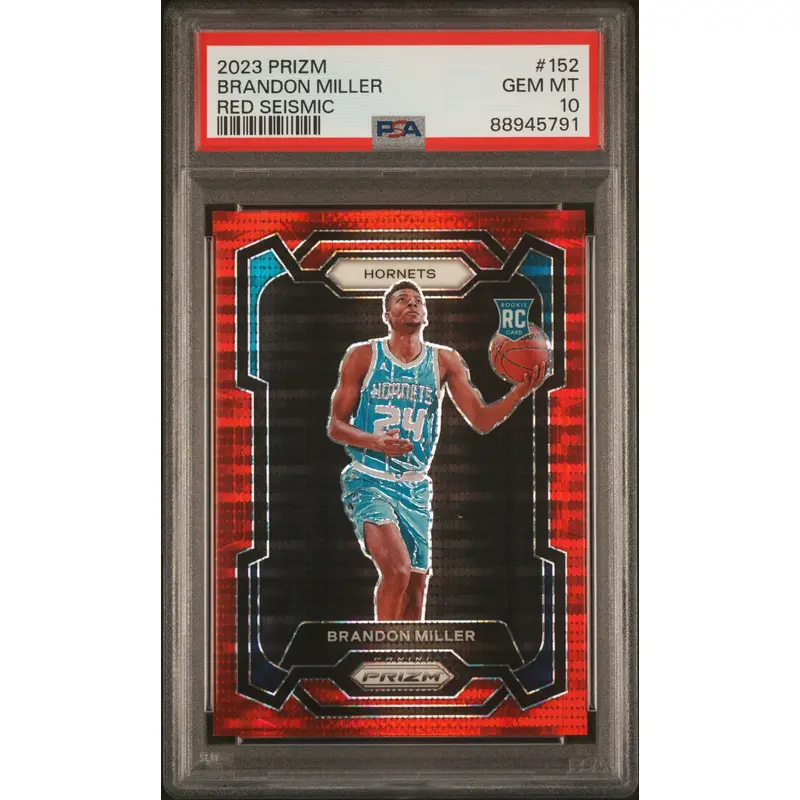 Brandon Miller 2023 Panini Prizm Red Seismic Rookie #188/299 PSA 10 Gem Mint