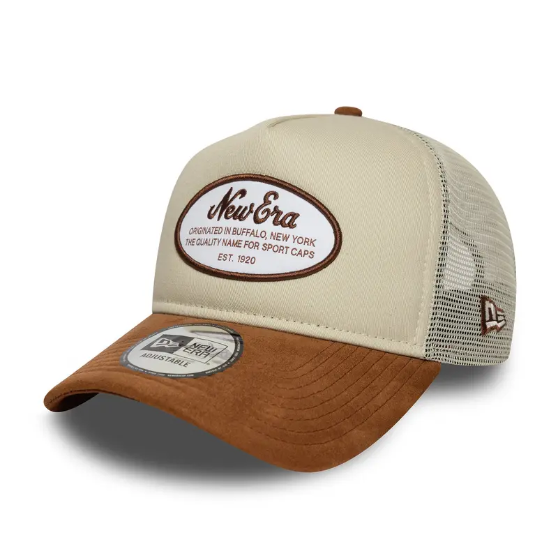 New Era - Oval Patch - Suede Trucker Cap - Stone