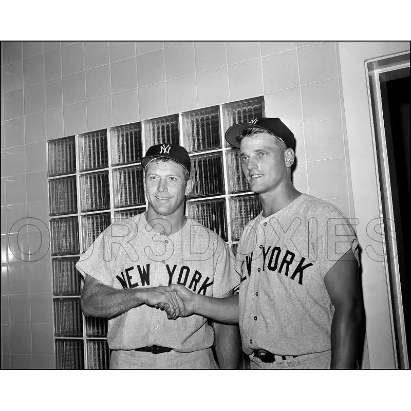 1961 Mickey Mantle Roger Maris 8X10 Photo - New York Yankees - 3305