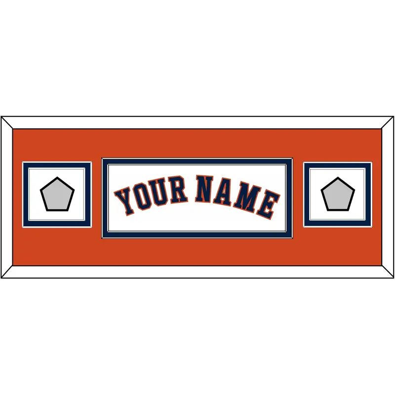 Houston Name & 2 World Series Champions Patches - Home White - Double Mat 8