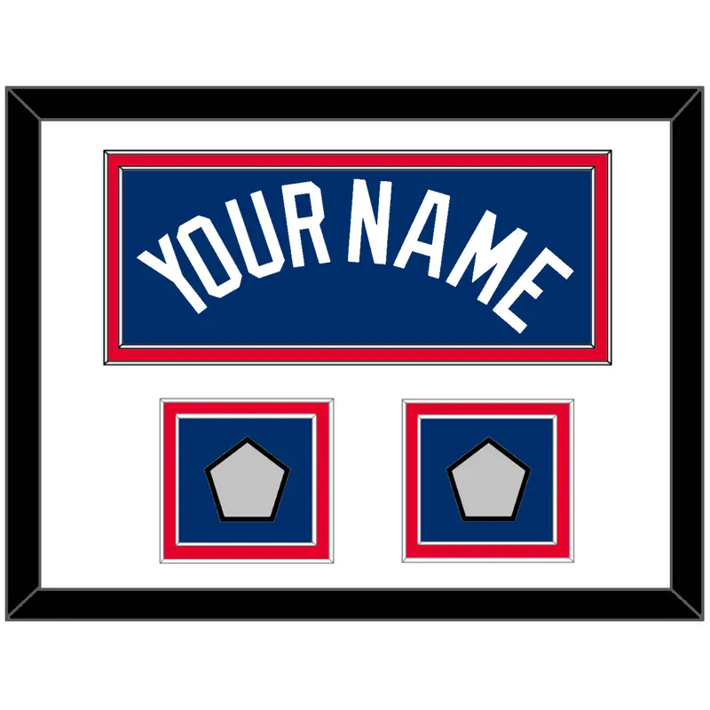 Los Angeles Name & 2 World Series Jersey Patches - Alternate Road Blue - Double Mat 1