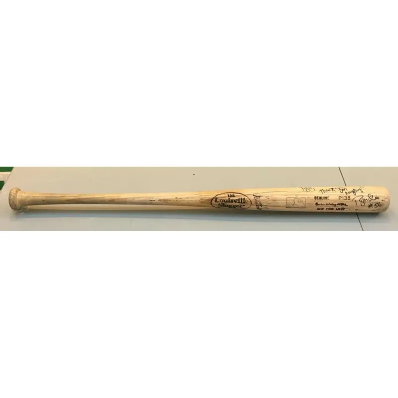 Brian McRae Game Used Signed Louisville Slugger Baseball Bat New York Mets