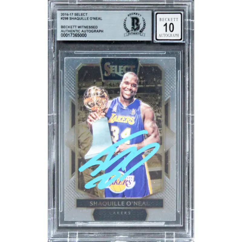 Lakers Shaquille O'Neal Signed 2016 Select #298 Card Auto Graded GM 10! BAS Slab