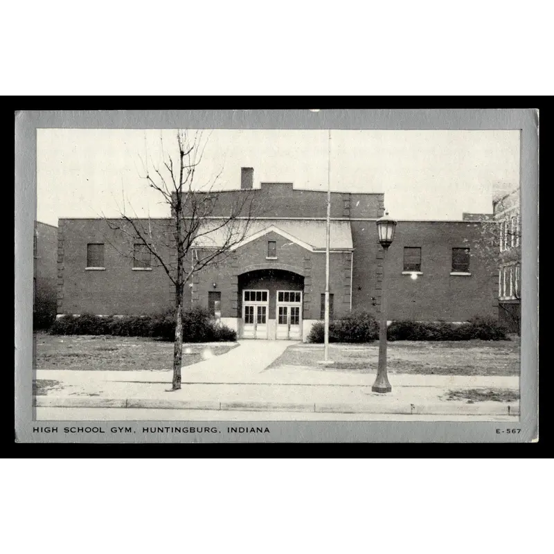 Vintage Huntingburg, Indiana High School Gym Postcard