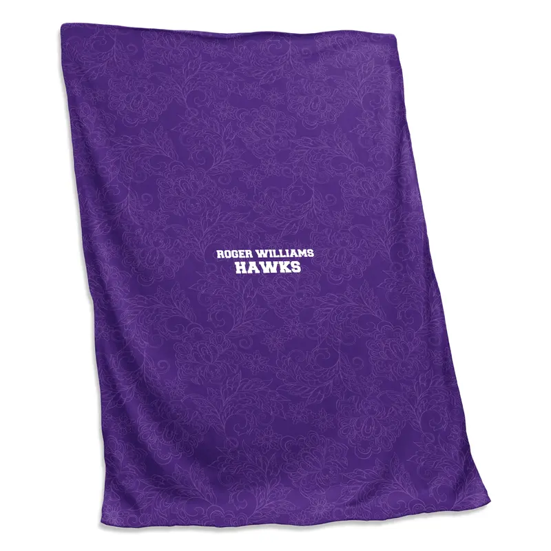 Roger Williams Purple Paisley Sweatshirt Blanket (Screened)