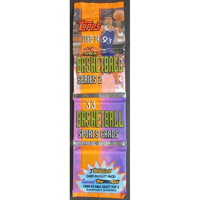 1993/94 Topps Basketball Unopened Series 2 Rack Pack (33)