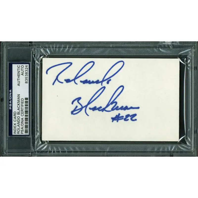 Mavericks Rolando Blackman Authentic Signed 3X5 Index Card PSA/DNA Slabbed