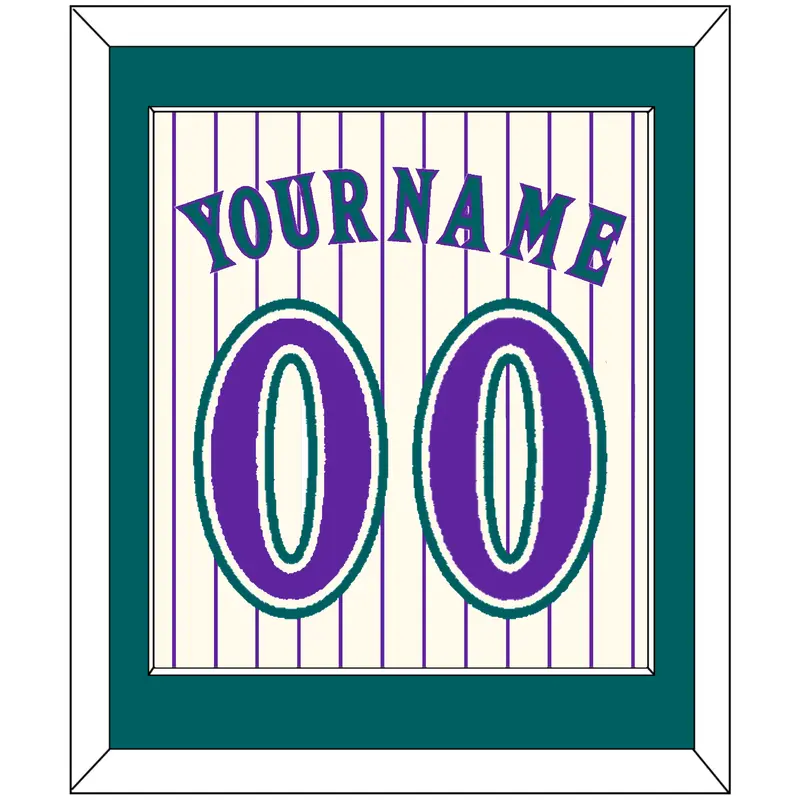 Arizona Name & Number - Home Off-White Pinstripes (2001-2006) - Single Mat 2