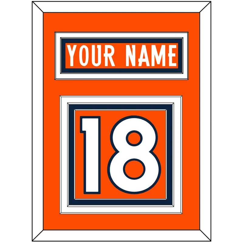 Denver Nameplate & Number (Back) - Home Orange (2012-2023) - Triple Mat 2