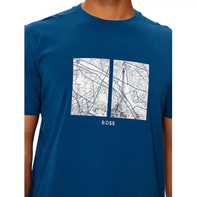 HUGO BOSS MENS T SHIRT BLUE TEE 4 50532427494