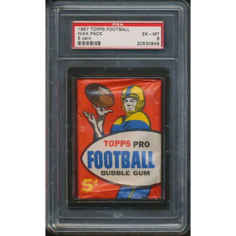1957 Topps Football Unopened 5 Cent Wax Pack PSA 6