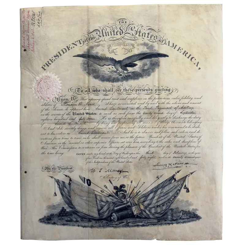 James K. Polk Authentic Signed 15.5x18 1848 Military Appointment Document BAS