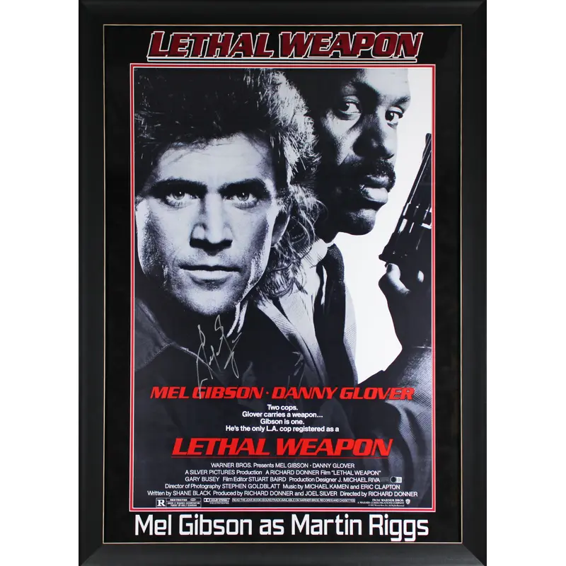 Mel Gibson Lethal Weapon Authentic Signed & Framed 27x40 Poster Autographed BAS