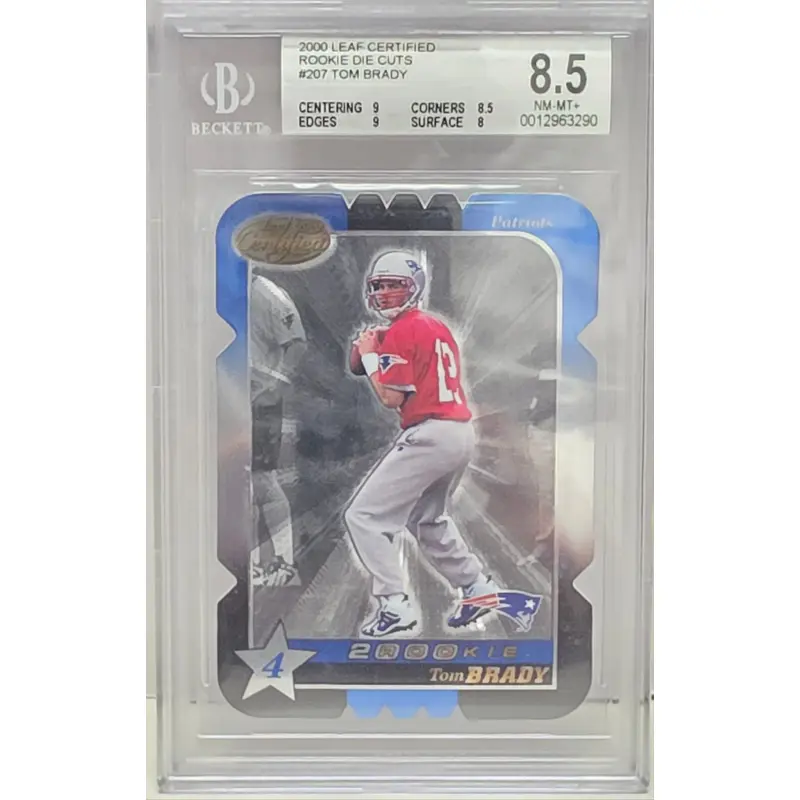 Tom Brady 2000 Leaf Certified Die-Cut Rookie #11/1500 BGS 8.5 Nm-Mint+