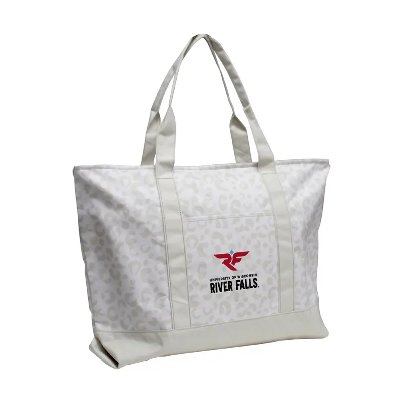 Wisconsin - River Falls Leopard Pattern Tote