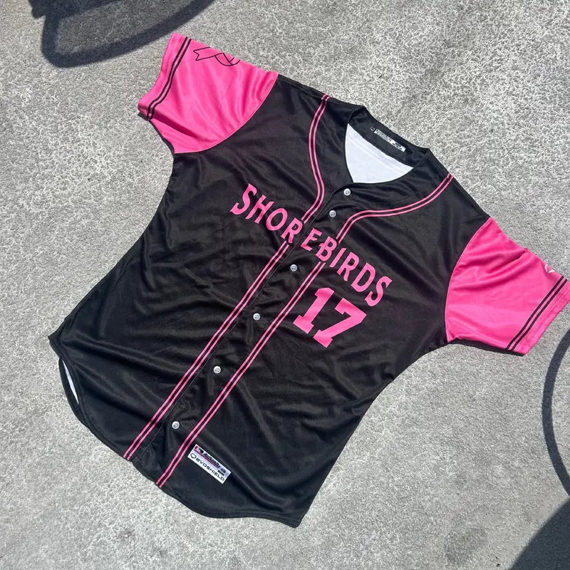 Delmarva Shorebirds Evoshield 2025 On-Field Flock for a Cure Jersey