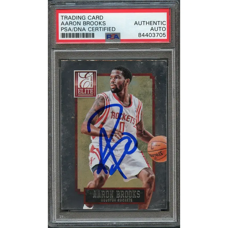 2013-14 Elite Basketball #190 Aaron Brooks Signed Card AUTO PSA Slabbed Rockets