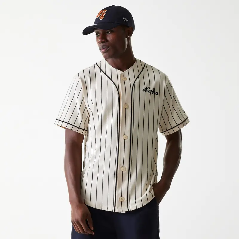 New Era - NE PINSTRIPE JERSEY TEE - Light Beige