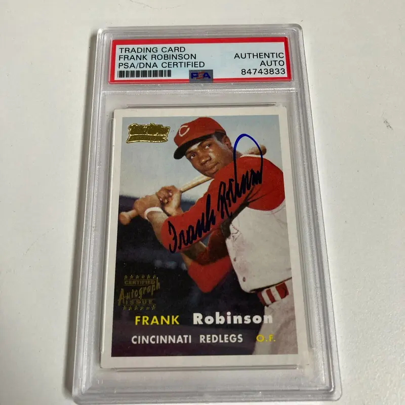 Frank Robinson Signed 1957 Topps RC 2001 Team Topps PSA DNA Auto