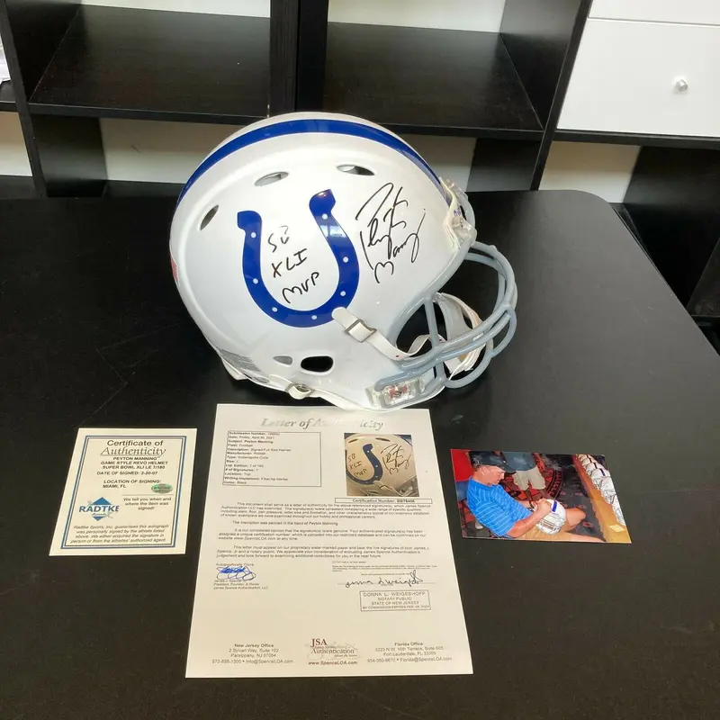 Peyton Manning "SB XLI MVP" Signed Authentic Indianapolis Colts Game Helmet JSA